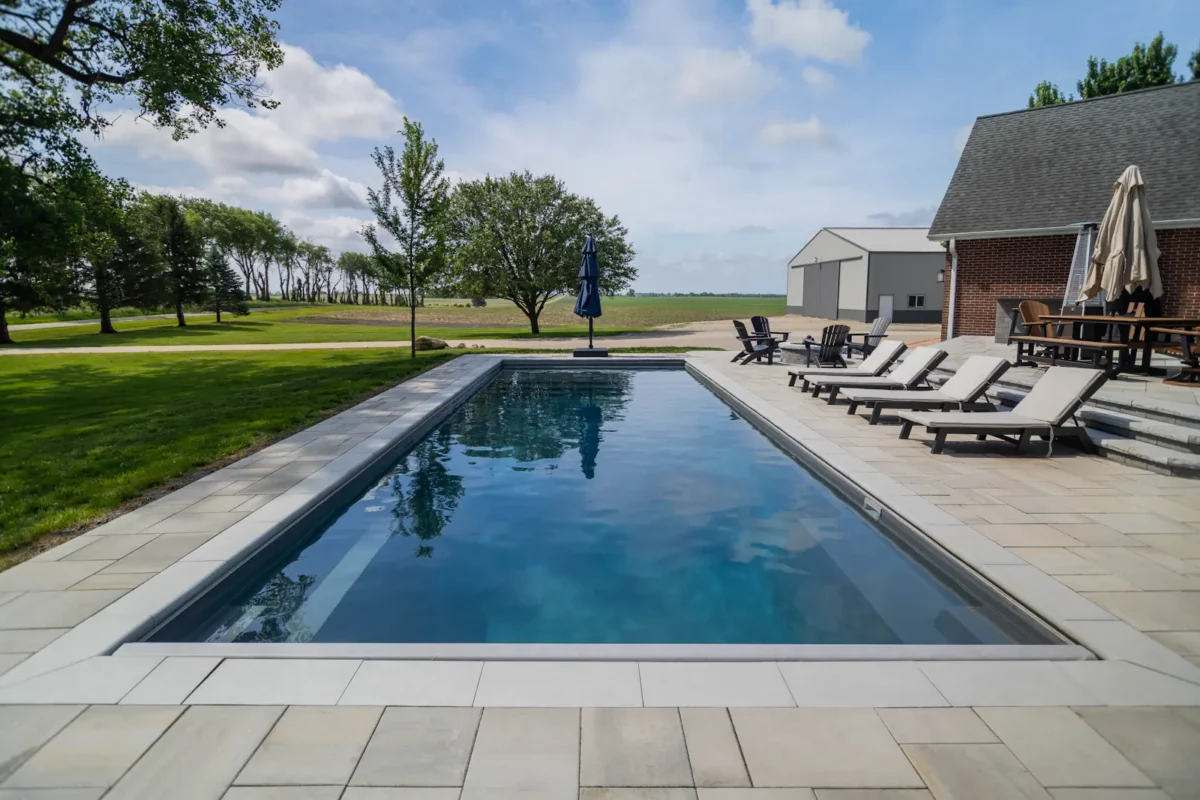 Completed pool installation project
