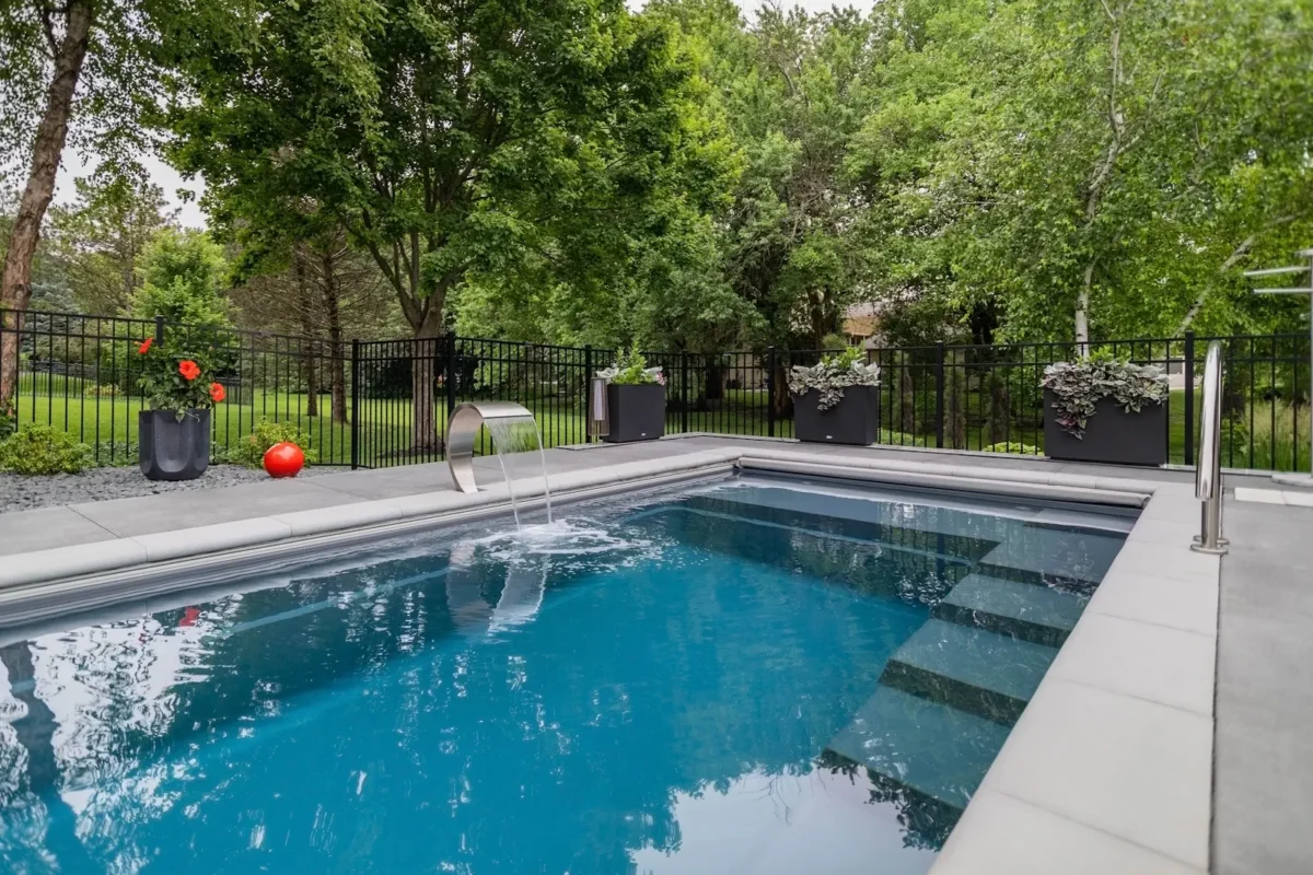 Completed pool installation project