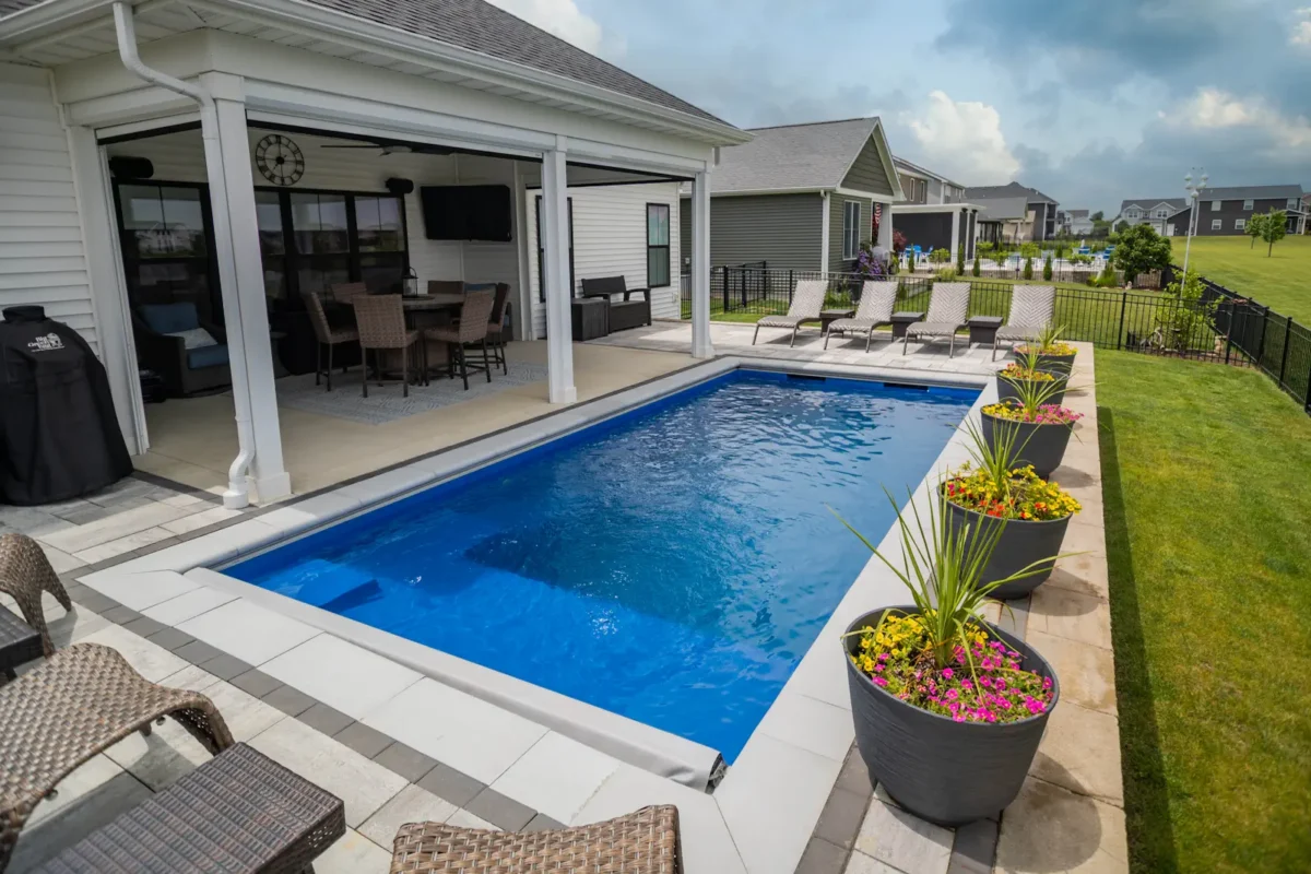 Completed pool installation project