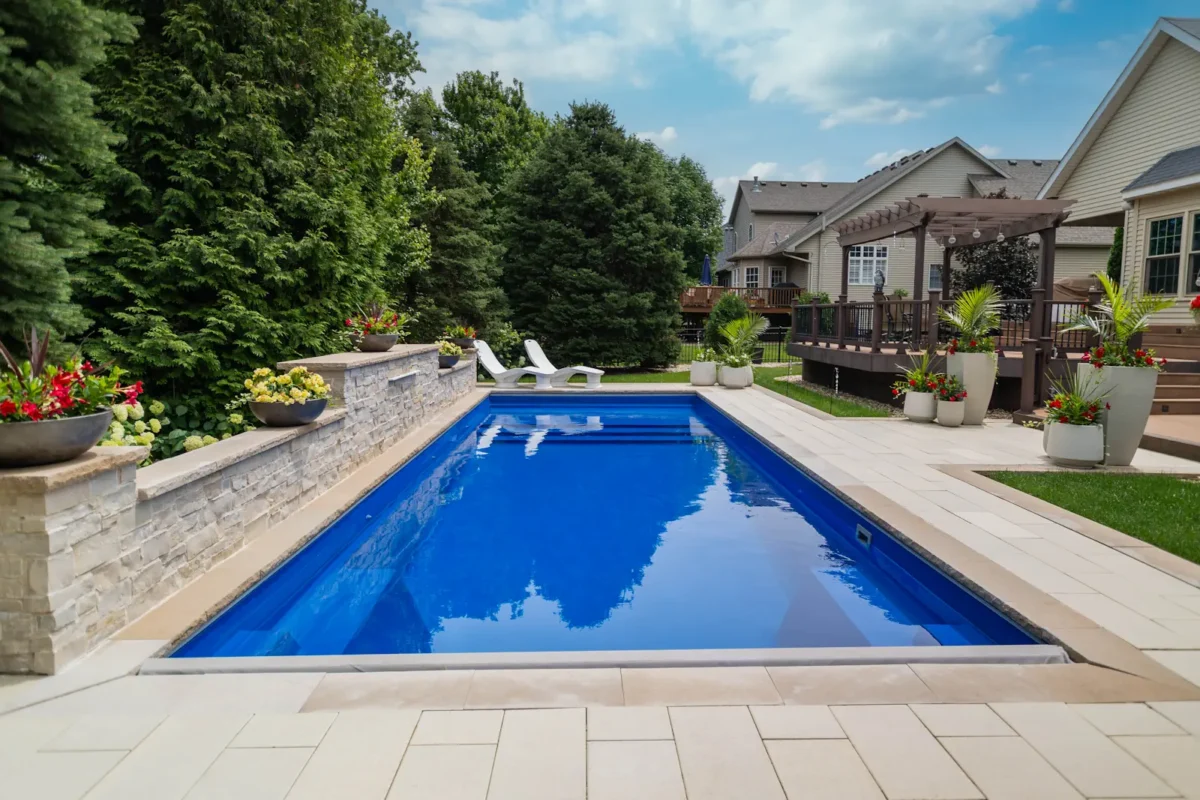 Completed pool installation project